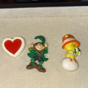 Vintage Hallmark Brooches 70’s-80’s Valentine, St. Patrick’s Day and Easter